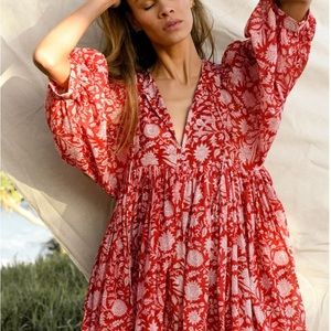 Kyra Mini Dress ~ Saffron : New Red Daughters of India Mini dress